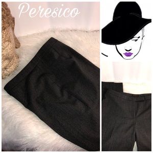 Peresico Wool Flat Front Straight Leg Slacks
